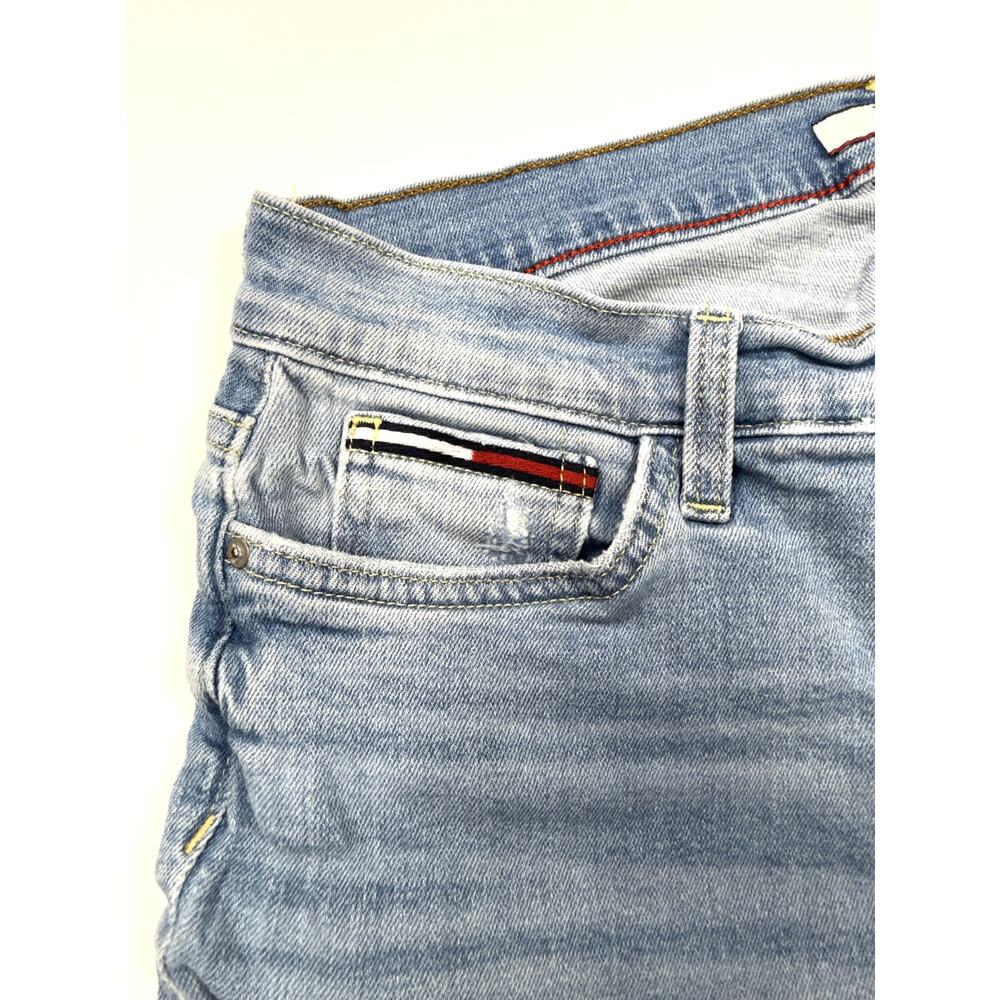 Tommy Hilfiger womens jeans light wash  raw distressed hem high rise Sz 6 - Picture 4 of 16